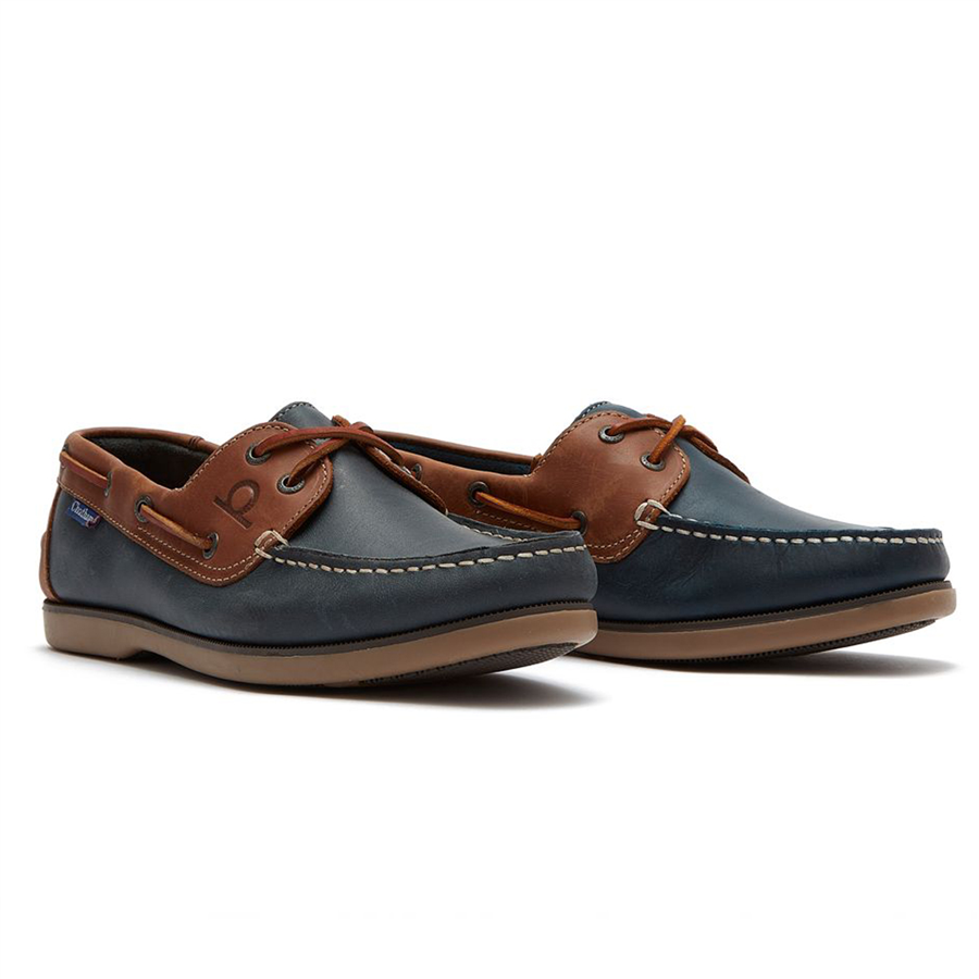 Chatham Mens Whistable Shoes Navy/Tan 7 2